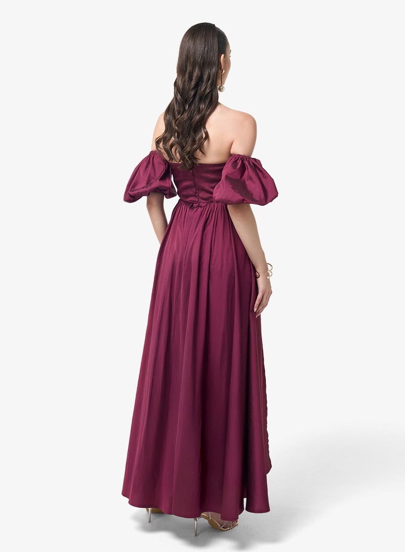Threadz by Ajooni Shimmer Off-Shoulder Maxi Dress - Image 2