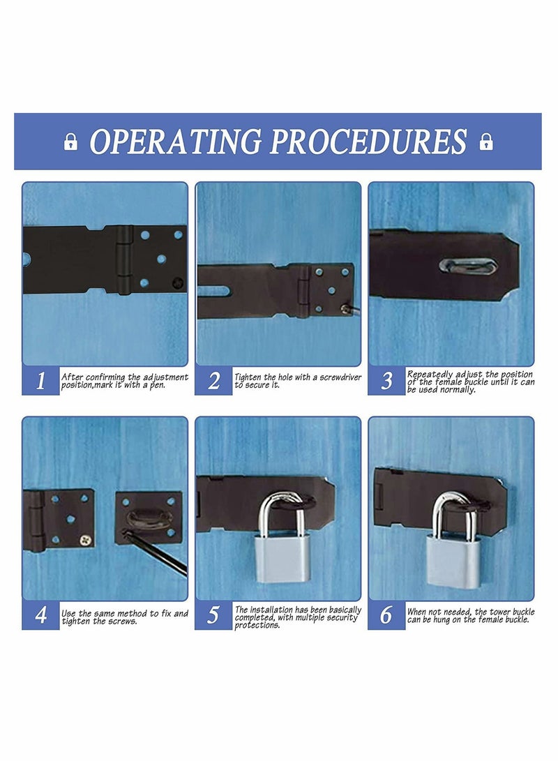 Stainless Steel Door Lock Latch with Password Combination Padlocks 4 Inch Heavy Duty Security Hasp for Doors Windows Lockers Drawers Pet Cages Cabinets , 2 Pack - Image 2