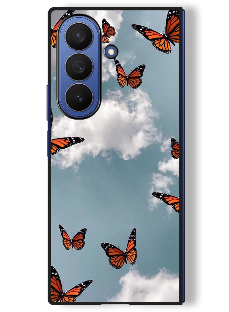 Theodor Case Compatible with Samsung Galaxy Z Fold 7 - 8 Inch Protection Shockproof Bumper Cover Butterfies - Image 1