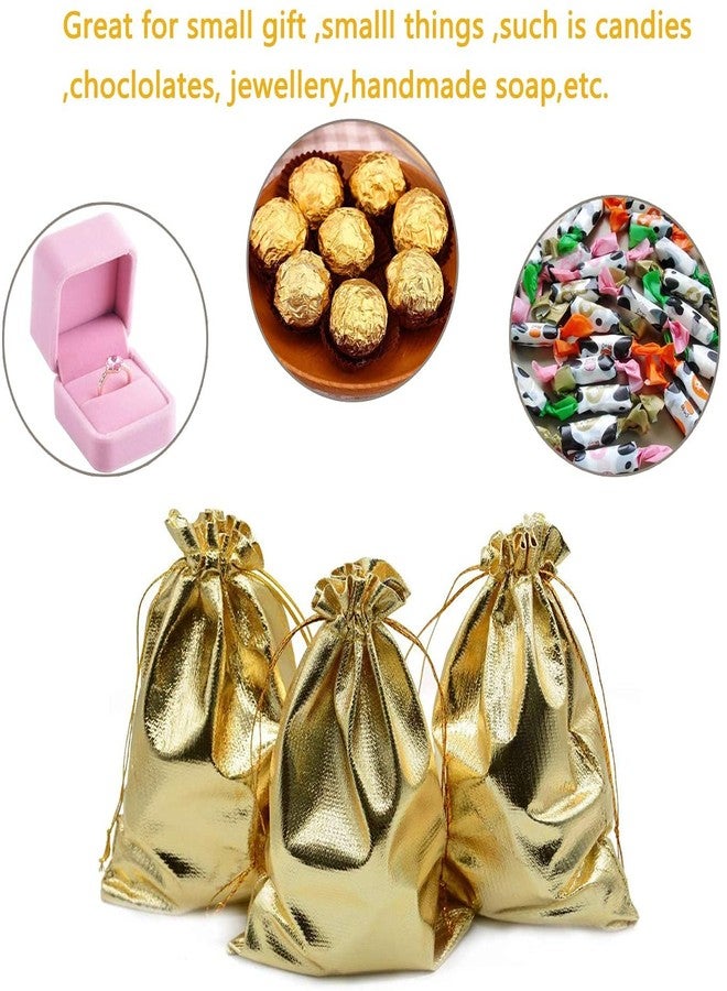 BEAVOING Pack of 100 6"x 8" Heavy Duty Gold Drawstring Organza Jewelry Pouches Wedding Party Christmas Favor Gift Candy Chocolate Bags - Image 2