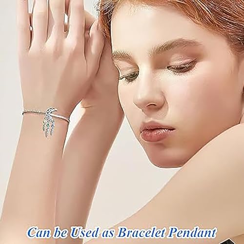 Indusoire 2 Pcs Bracelet Charms, Silver Alloy Beads with Blue Crystal Accents, Star and Moon Pendants for DIY Jewelry Making for Women - Image 3