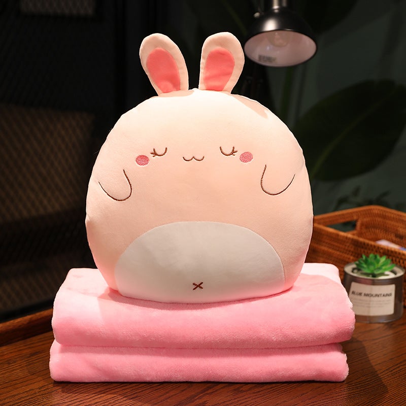 Pillow Quilt Dual-Purpose Air Conditioning Blanket Cushion Three-In-One Car Backrest Office Doll Nap Pillow Gift - Image 1