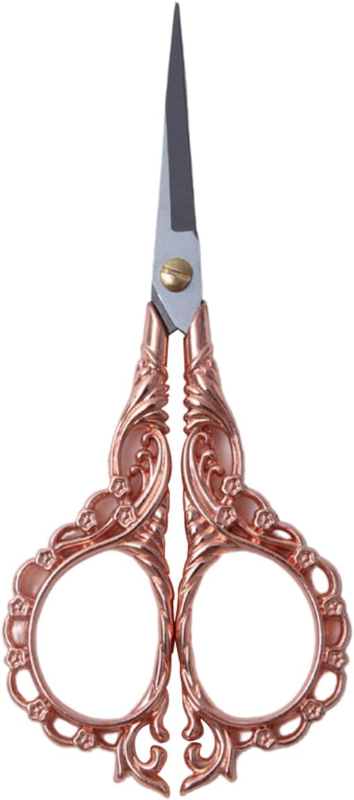 NOVAL NOVAL Professional Manicure & Nail Art Scissors - Vintage European Style, Stainless Steel, Essential Personal Nail Tools (Rose Gold)