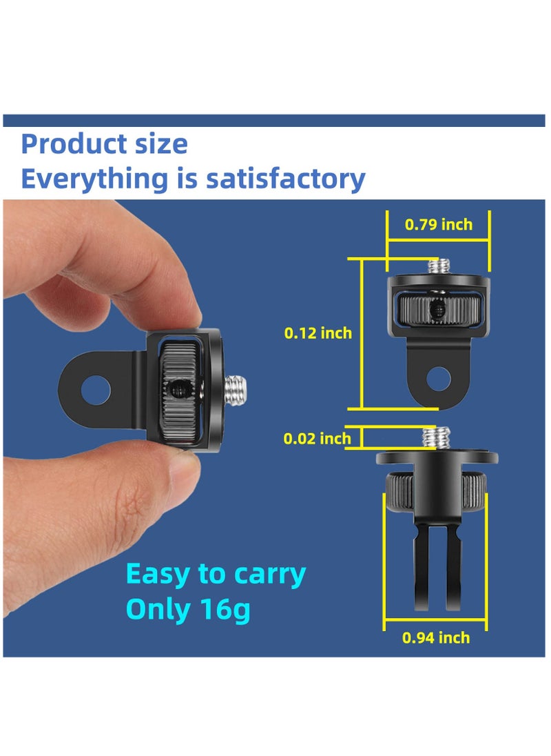 Excefore 2PC Camera Tripod Mount for Gopro Adapter, 360° Adjustment 1/4-20 Screw Conversion Adapter for GoPro Hero10, Insta360 ONE X3, X2, Go 2 3, Yi and Other Action Cameras  - Image 5