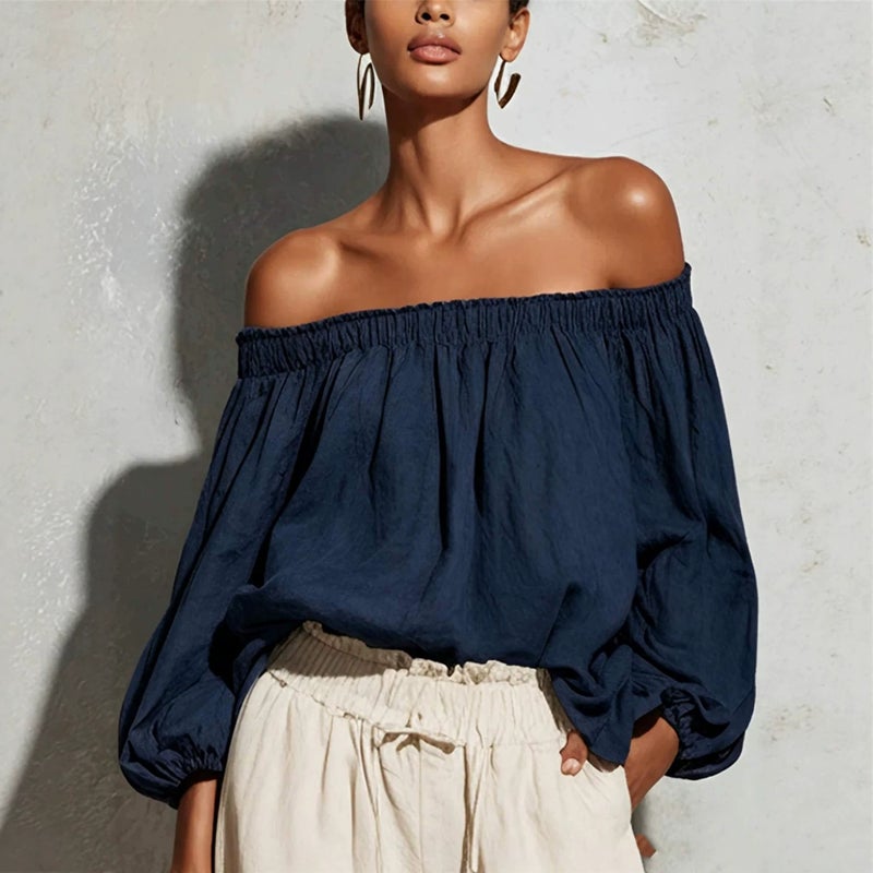 Women's Off-Shoulder Lantern Sleeve Blouse