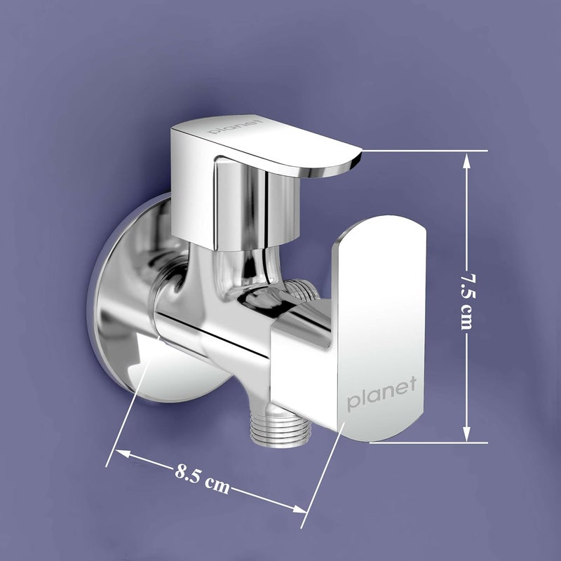 Planet 2 in 1 Angle Cock2 Way Angle Valve for Bathroom with Teflon Tap KromaChrome - Image 3