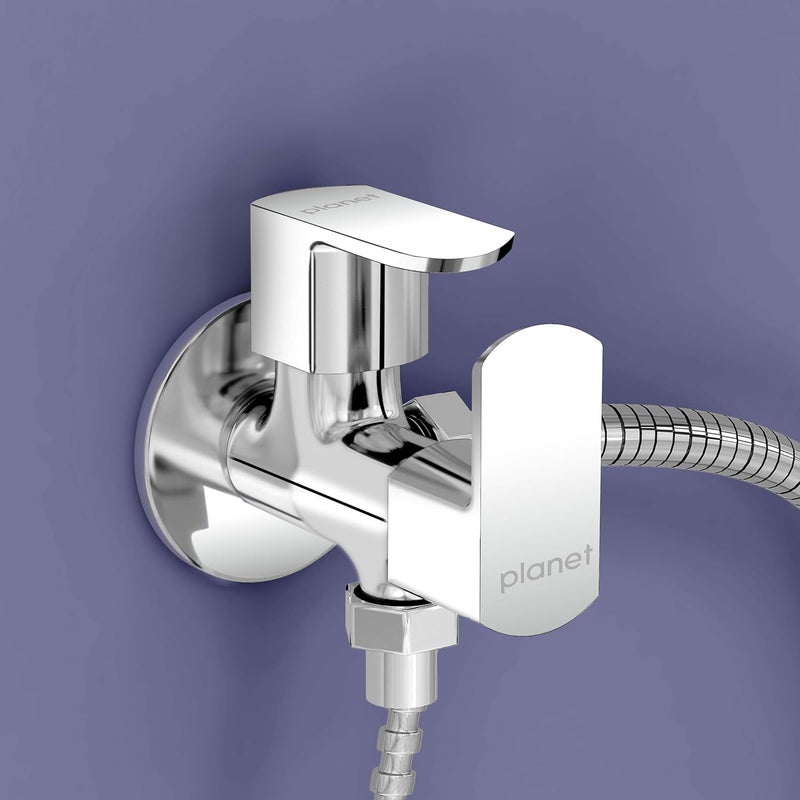 Planet 2 in 1 Angle Cock2 Way Angle Valve for Bathroom with Teflon Tap KromaChrome - Image 1