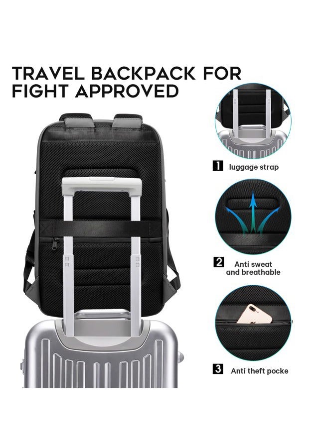 BANGE Business Laptop Smart backpack Can Hold 15.6 Inch Laptop Commute Backpack Carry on bag for men and women (Grey)  - Image 5