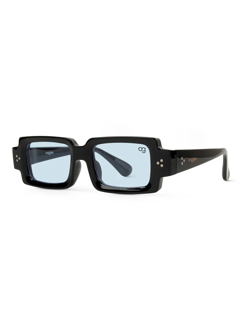 Woggles Designer Blue Rectangle Sunglasses| Men & Women| 100% Uv Protection
