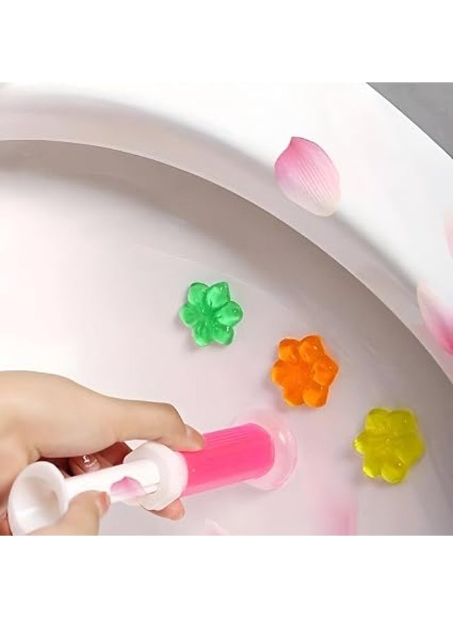 Long-lasting scented toilet gel with a multi-fragrance flower-shaped dispenser, offering antiseptic and disinfectant properties for a spotless bathroom. - Image 3