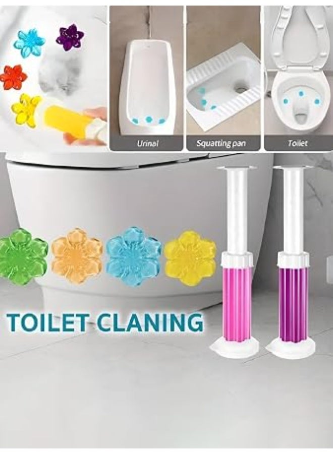 Long-lasting scented toilet gel with a multi-fragrance flower-shaped dispenser, offering antiseptic and disinfectant properties for a spotless bathroom. - Image 1
