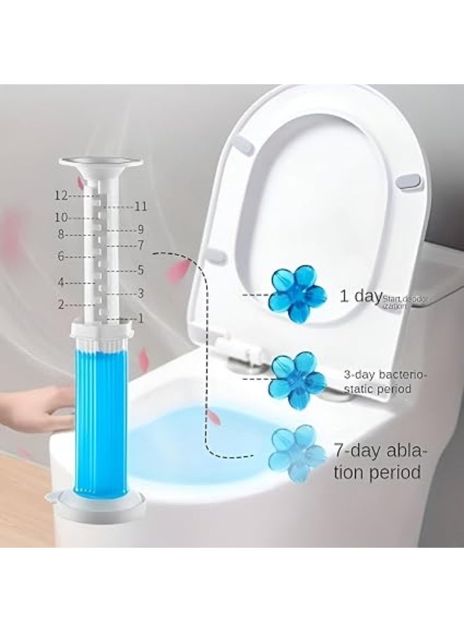 Long-lasting scented toilet gel with a multi-fragrance flower-shaped dispenser, offering antiseptic and disinfectant properties for a spotless bathroom. - Image 2