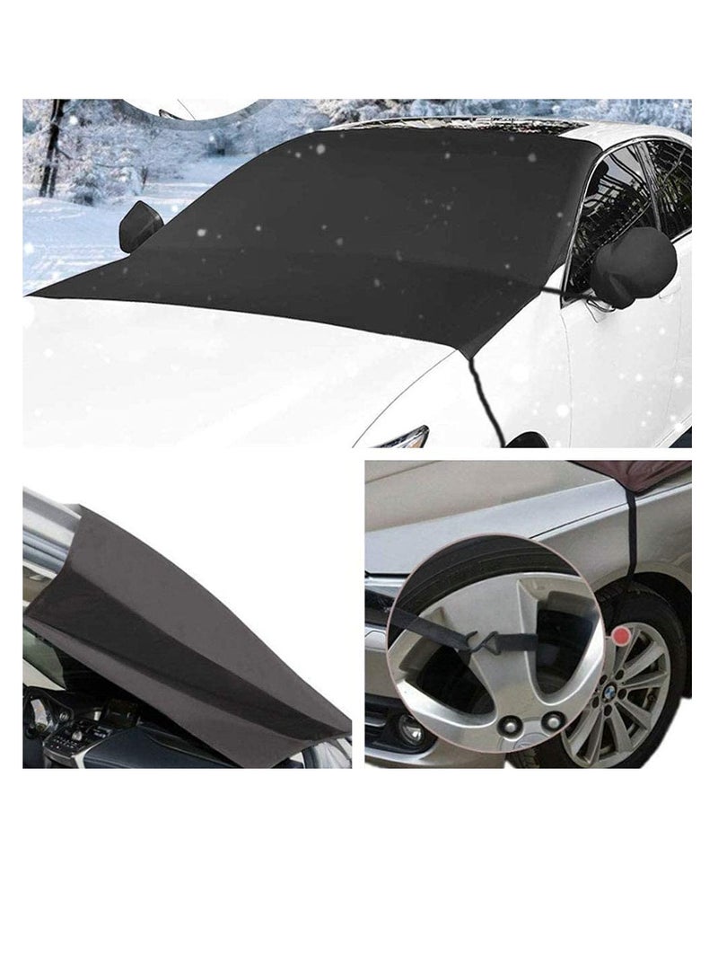 Excefore Car Front Windshield Sun Shade with 2 pcs Side Mirror Sunshade, Winter with Side Mirror Cover Snow UV Protection Frost Truck Windshield Sunshade - Image 2