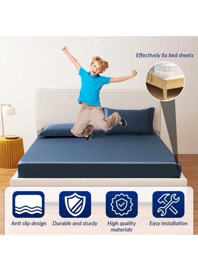 Durable bed sheet fastening straps with anti-slip locking clip, sheet fasteners for all mattress sizes, blankets and bedspreads (white color, 4 pieces) - Image 5
