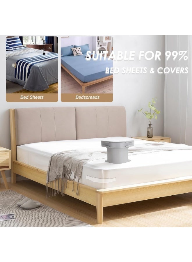 Durable bed sheet fastening straps with anti-slip locking clip, sheet fasteners for all mattress sizes, blankets and bedspreads (white color, 4 pieces) - Image 3
