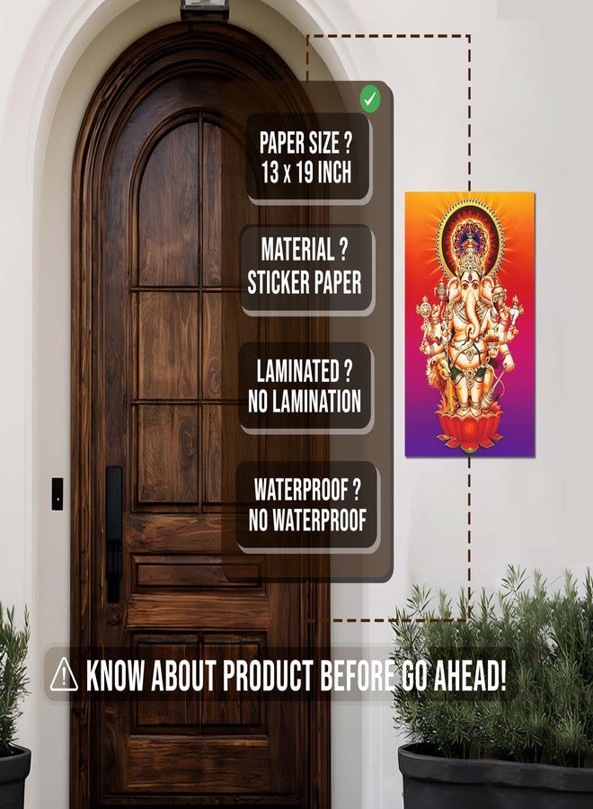 Roostaflag Drishti Ganapathi Poster for Entrance | Vastu Ganesha Poster | Kan Drishti Ganpati Sticker | Lord Ganesh Posters | God Shubha Ganpati Posters for Pooja Room, Home, Office Wall Decor - Image 5