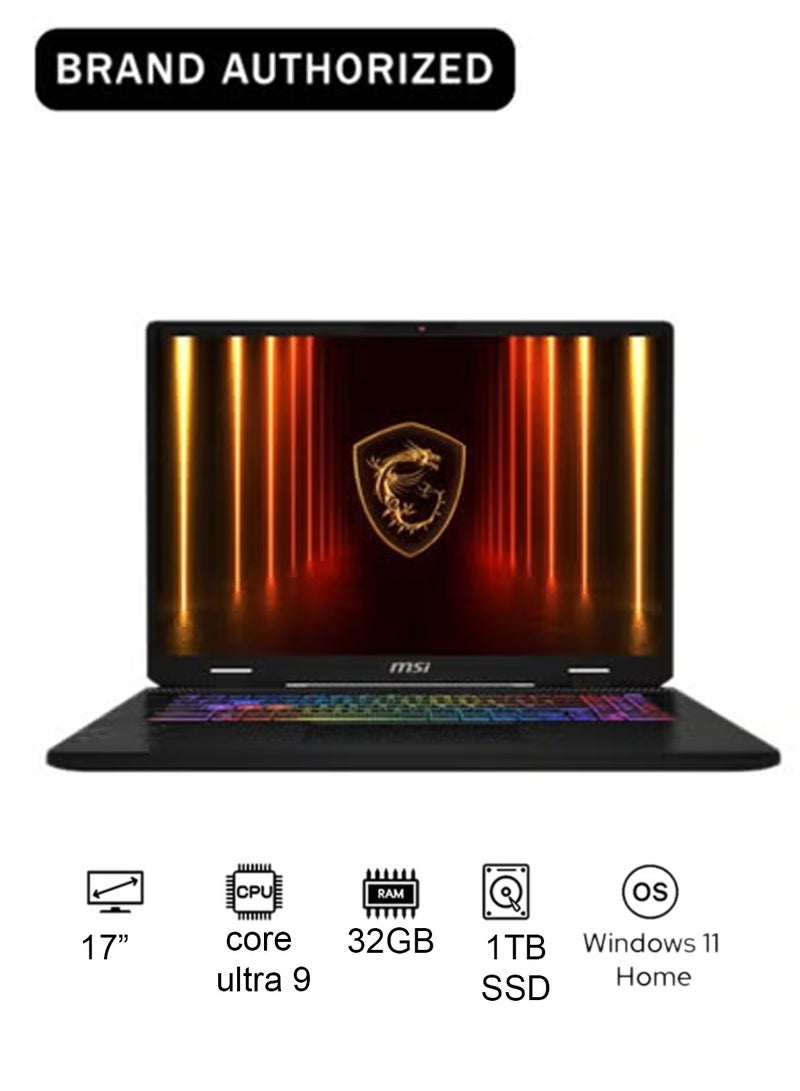 MSI Crosshair Laptop With 17-Inch QHD Display,Core Ultra 9 275HX Processor/32GB RAM/1TB SSD/NVIDIA® GeForce RTX 5060 Graphics/Windows 11 Home Cosmos Gray - Image 1
