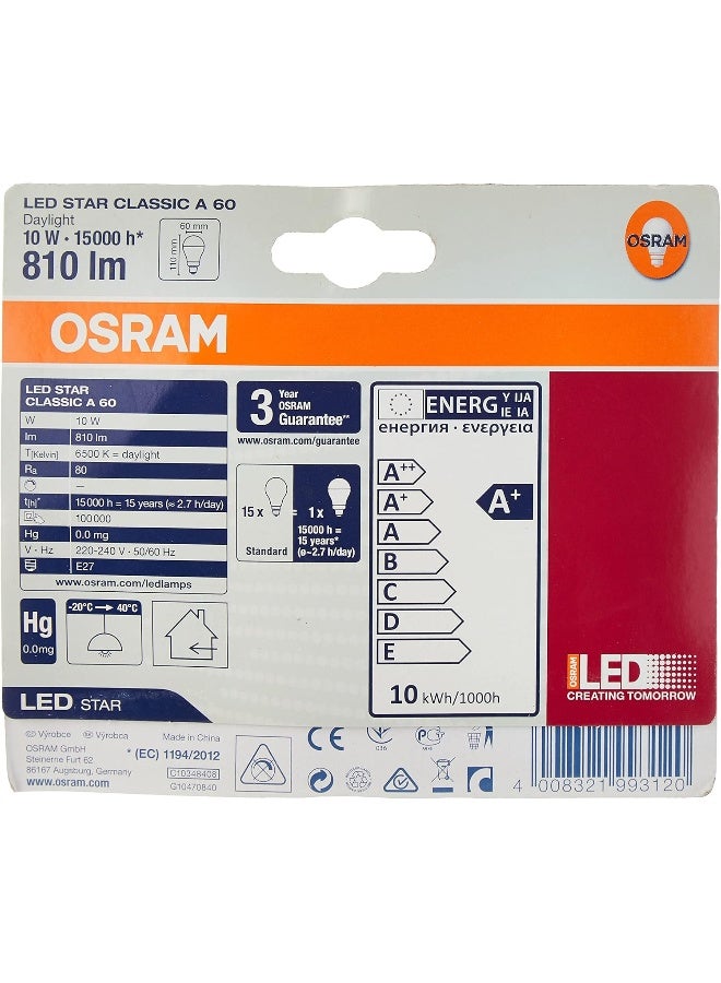 OSRAM Osram PARATHOM LED CL"A" 10W /9W/ SCREW DAYLIGHT 2PC SET - Image 3