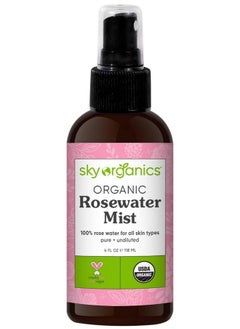 Sky Organics Organic Rosewater Facial Mist For Face 100% Pure & Steamdistilled Usda Certified To Hydrate Balance & Refresh 4 Fl. Oz  - Image 1