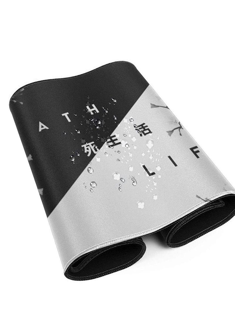 In Air - Black and white cherry blossom oversized mouse pad with Chinese-style design, suitable for gaming, computer keyboard, desktop, and anime mouse pad. - Image 1