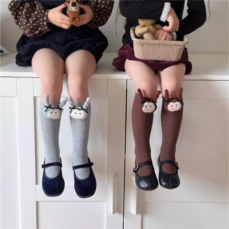 Wa008 Autumn New Children'S Socks Baby Cartoon Doll Combed Cotton Mid-Pile Socks Princess Style Stacking Socks - Image 4