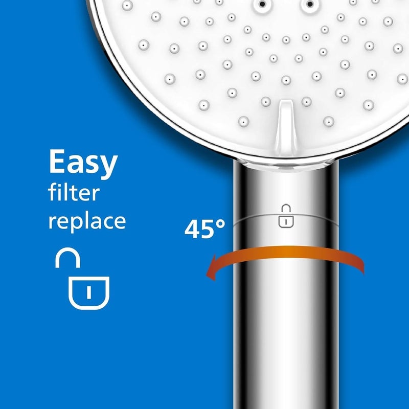 Philips رأس دش فيليبس مع فلتر - يزيل الكلور، 3 أوضاع رذاذ، تصميم معزز للضغط - Image 4