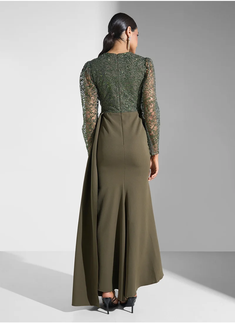 خزانة Shimmer Dress With Ruching
