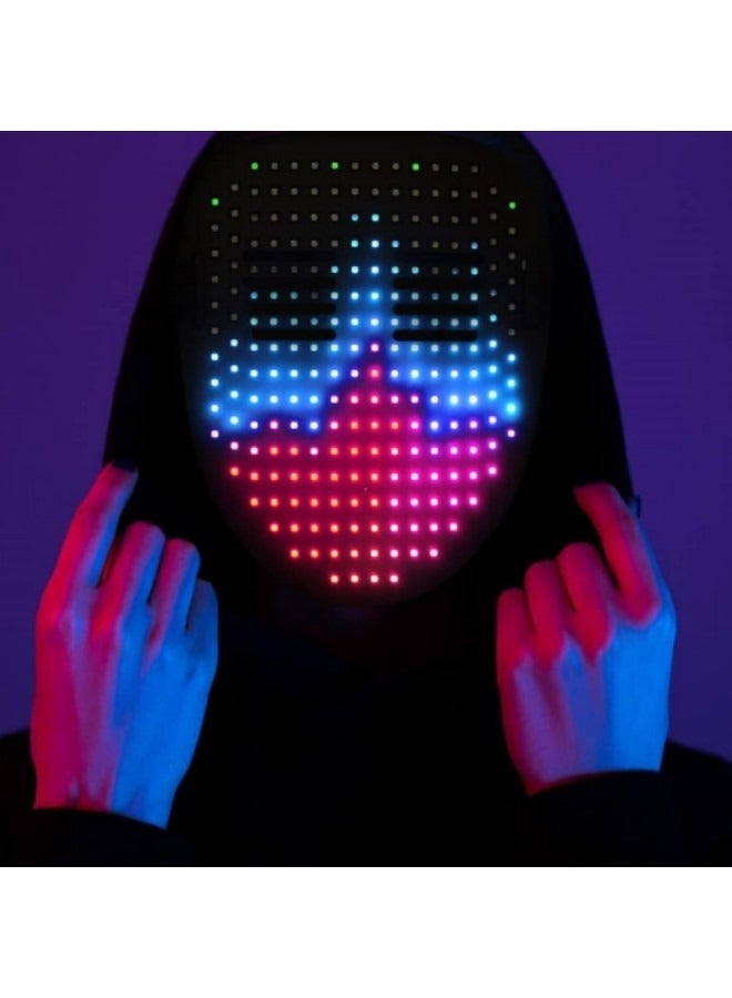 Led Mask with Gesture Sensing, LED Lighted Face Transforming Mask for Costume Cosplay Party Masquerade with 50 Preset Patterns - Image 1