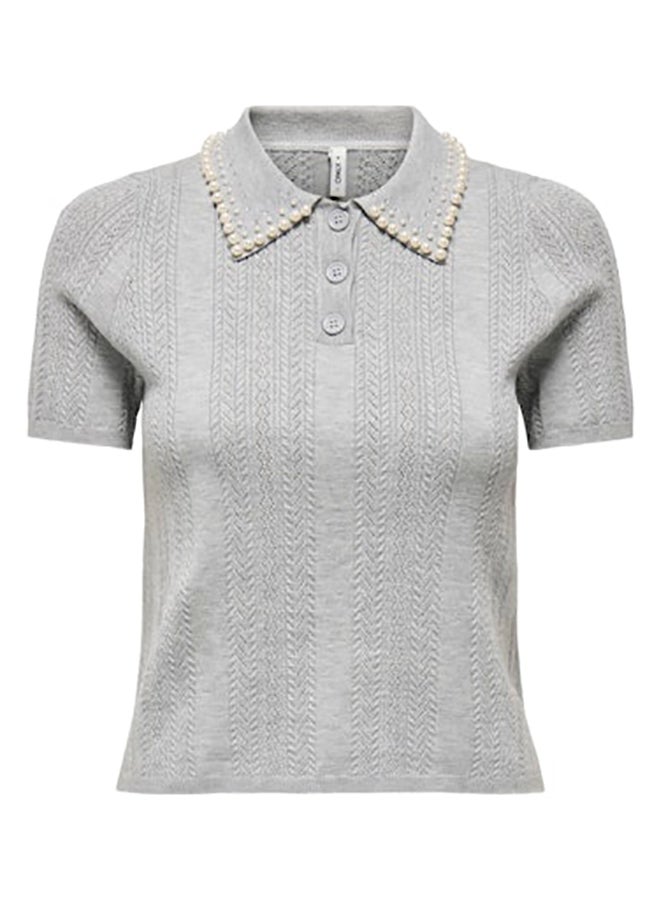 ONLY Onltia Ss Polo Pearl Top Ex Knt - Image 1