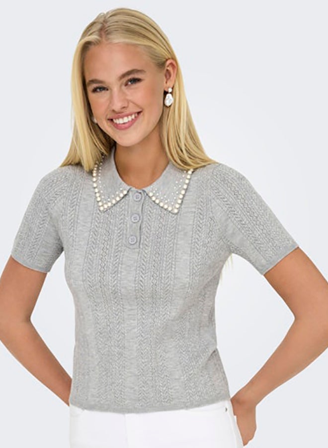 ONLY Onltia Ss Polo Pearl Top Ex Knt - Image 5