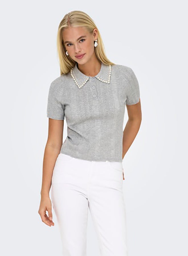 ONLY Onltia Ss Polo Pearl Top Ex Knt - Image 3