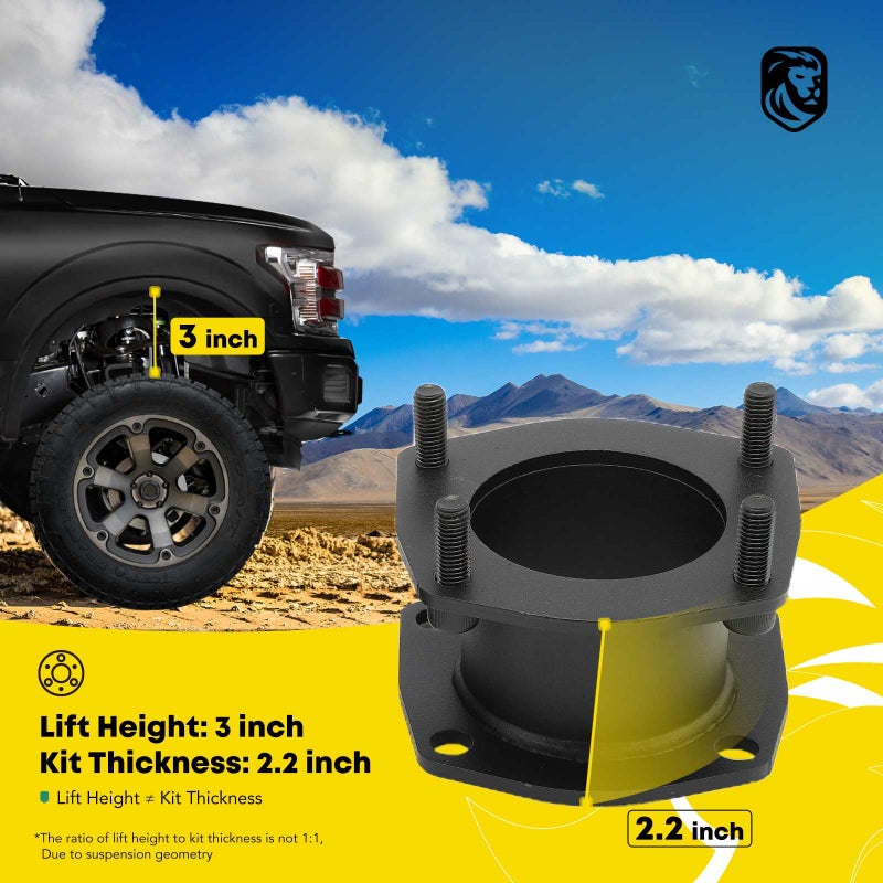 Generic YHTAUTO 3 inch Front Leveling Kit w/Hardwares Compatible with Jeep WK XK Series, 2005-2010 Grand Cherokee, 2006-2010 Commander, Strut Spacers Suspension Leveling Kit Set of 2  - Image 2