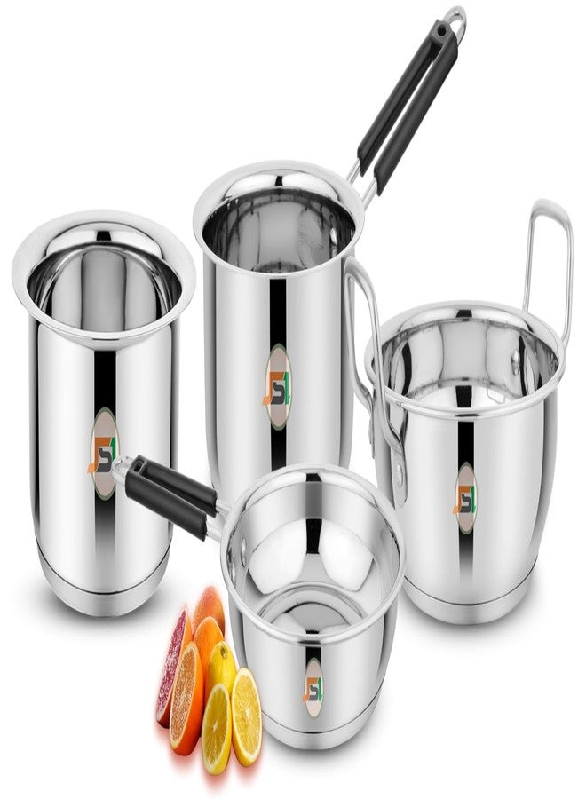 JSI Thick Encapsulated TRIPLY Base Cookware Set (Kadhai 2 LTR, Fry pan 1.5 LTR, Milk Tope 1.6 LTR & Tea Pan/Saucepan 1.6 LTR) Heavy Induction Bottom Cookware 4 Pcs Set - Highly Durable & Food Safe - Image 2