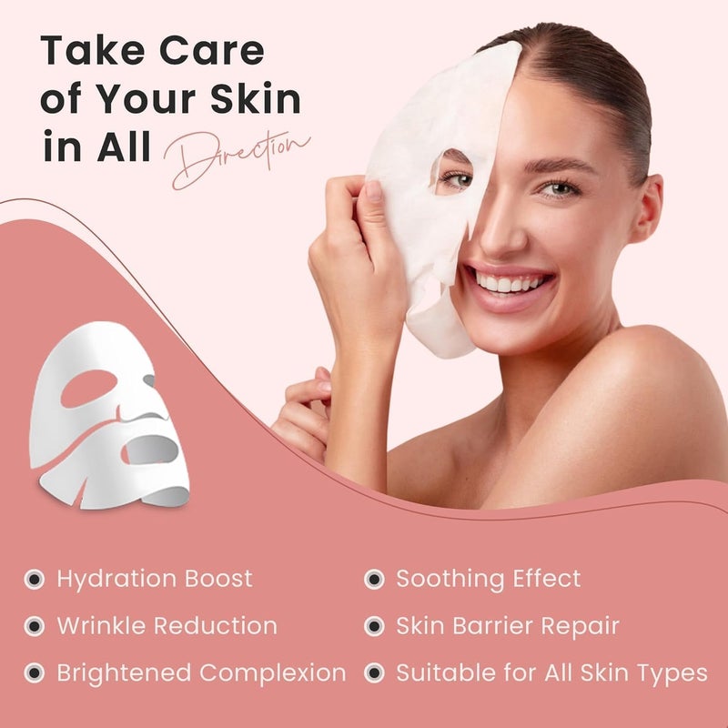 La Rostro Bio Collagen Face Mask Overnight Bio Collagen Face Mask Bio Collagen Mask Hydrating Overnight Hydrogel Mask Pore Minimizing Elasticity 4Pcs - Image 5