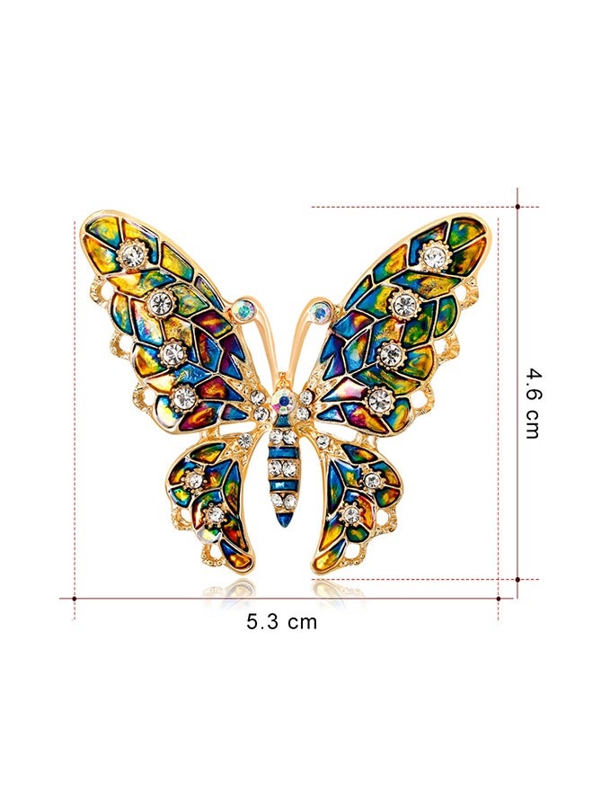 Captaintech 14K Gold erfly Brooche, Anti Rust and Anti Fading Alloy Brooch Pins, Corsage Scarf Clip Women Girls (Gold) - Image 2