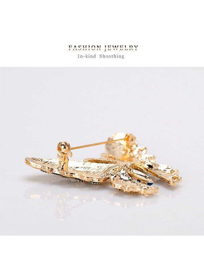 Captaintech 14K Gold erfly Brooche, Anti Rust and Anti Fading Alloy Brooch Pins, Corsage Scarf Clip Women Girls (Gold) - Image 3