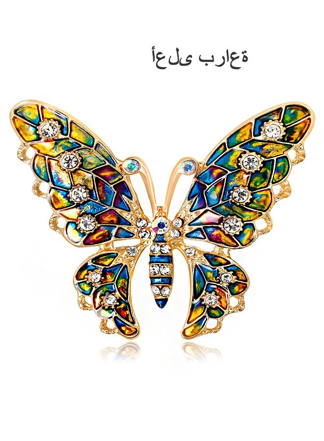 Captaintech 14K Gold erfly Brooche, Anti Rust and Anti Fading Alloy Brooch Pins, Corsage Scarf Clip Women Girls (Gold) - Image 1