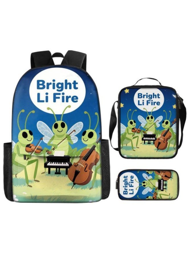 واضح من النار حقيبة كرتونية من ثلاث قطع، يسهل التعامل معها في مناسبات مختلفة (متوفرة للطلاب والأطفال والأصدقاء في النزهايات وتسلق الجبال والتعليم المدرسي وما إلى ذلك) | الكتفين + حقائب اليد + حقائب القرطاسية | موسم العودة إلى المدرسة / هدايا المهرجان - 14 - Image 2