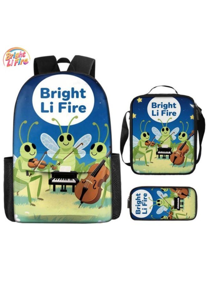 واضح من النار حقيبة كرتونية من ثلاث قطع، يسهل التعامل معها في مناسبات مختلفة (متوفرة للطلاب والأطفال والأصدقاء في النزهايات وتسلق الجبال والتعليم المدرسي وما إلى ذلك) | الكتفين + حقائب اليد + حقائب القرطاسية | موسم العودة إلى المدرسة / هدايا المهرجان - 14 - Image 1