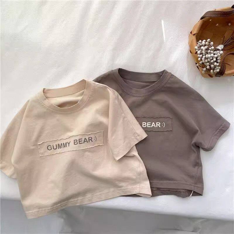 Kids Cotton T-Shirt Cartoon Short Sleeve Round Neck - Image 1