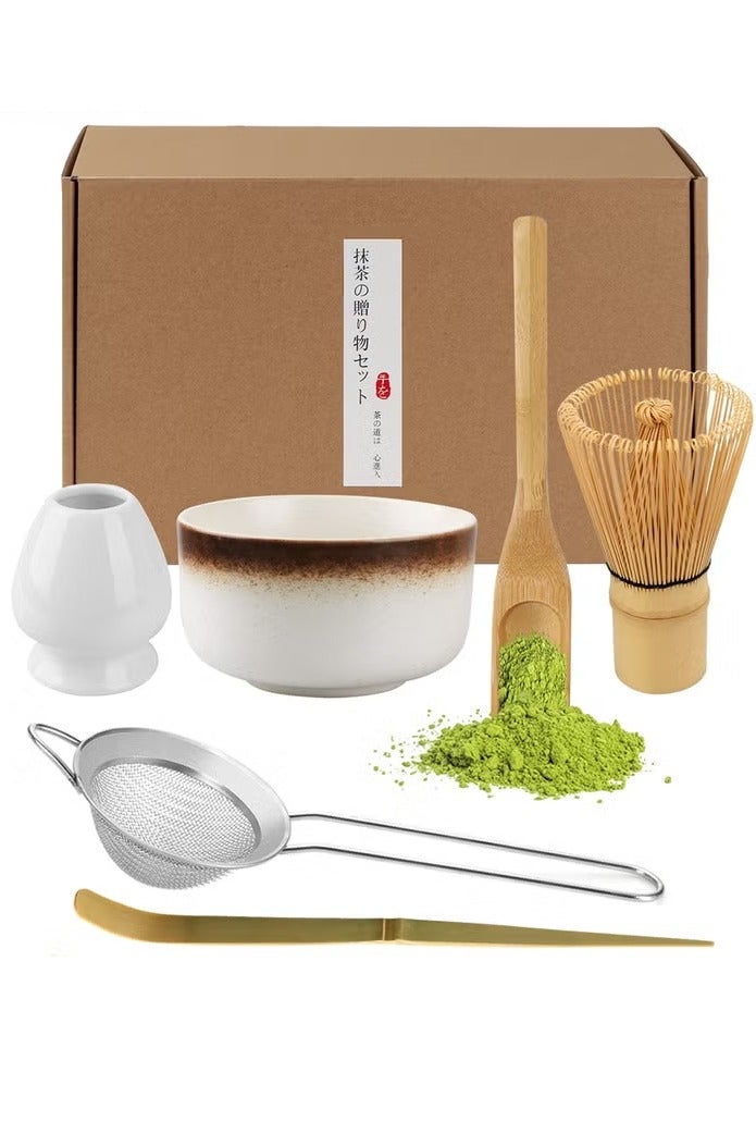 WALALLA 6 Pack Matcha Whisk Set- Matcha Whisk and Bowl, Matcha Sifter, Matcha Whisk Holder ,Traditional Tea Scoop and Matcha Spoon- The Perfect Matcha Kit for Matcha Tea - Image 1