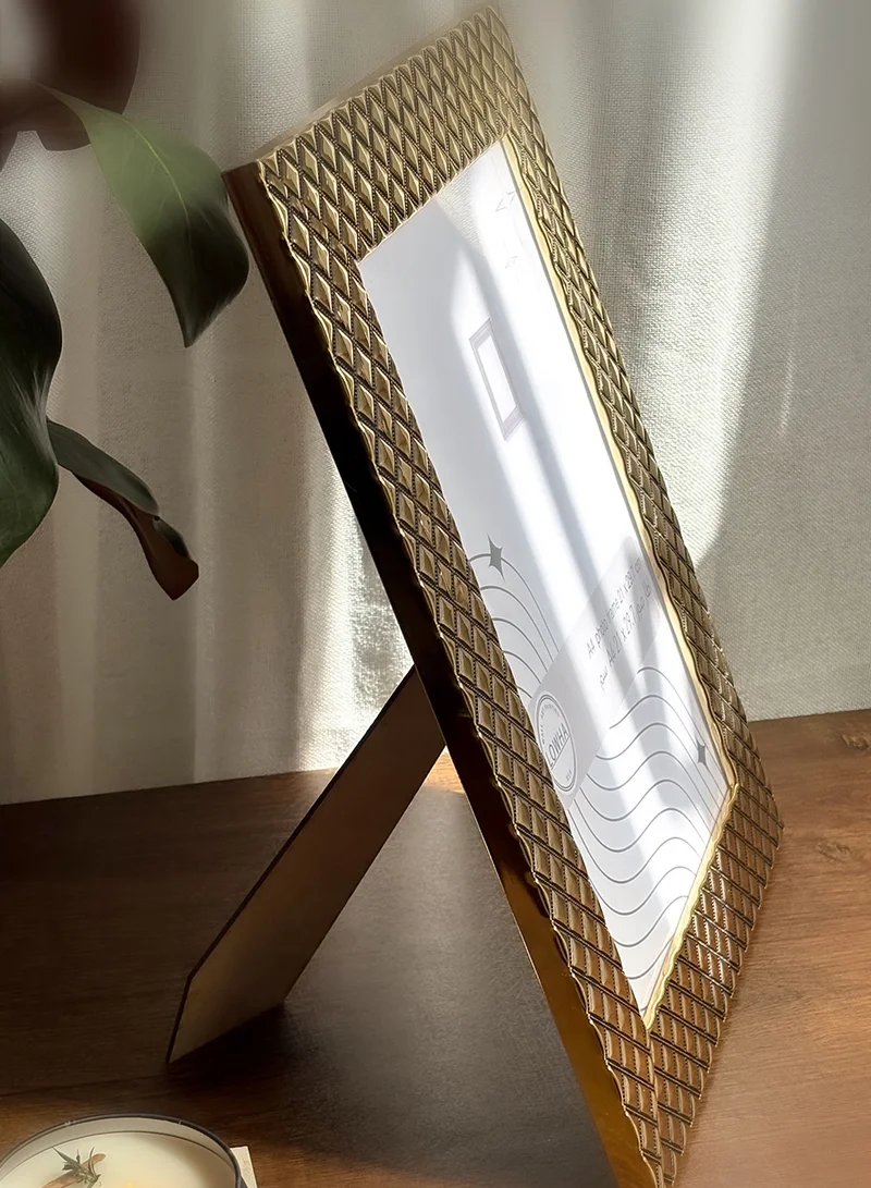 LOWHA Ornate Tabletop Picture Photo Frame with MDF Backing Includes Built-in Stand and Acrylic Front