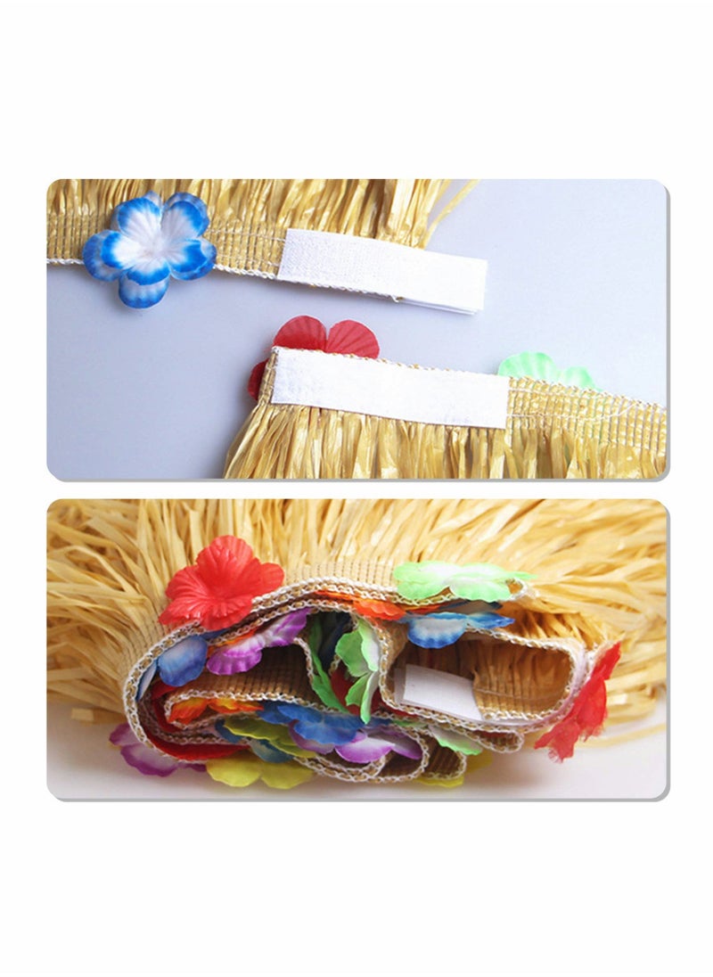 Hawaiian Luau Party Decorations Hawaiian Grass Table Skirt Set for Tropical Party Tiki Aloha Summer Theme Decorations Supplies - Image 2