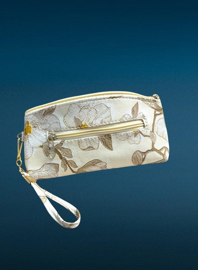 Clearo Women Wallet Pouch - Floral Design Zip Wallet with Wrist Strap for Everyday Carry - Image 3