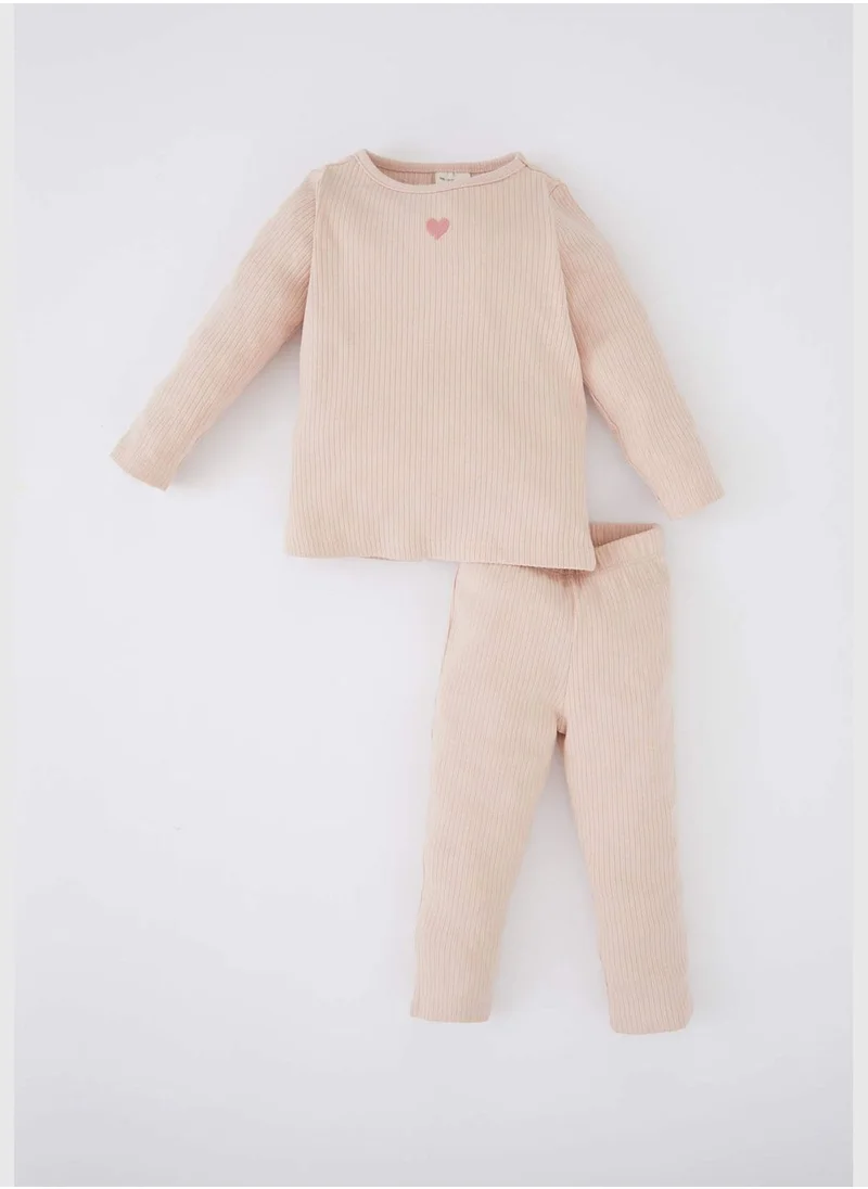 DeFacto 2 Pack BabyGirl Regular Fit Bike Neck Long Sleeve Pyjamas
