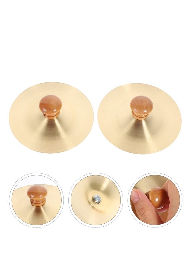Generic Finger Cymbals,Wooden Handles, 1 Pair 3.5inch Finger Cymbals Copper Mini Finger Cymbals Hand Cymbal Belly Dance Finger Cymbal,Music Instrument for Adults, Kids, 9cm  - Image 5