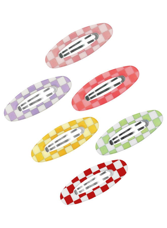 NIBEMINENT Small Snap Metal Hair Clips Set Of 6 Multicolour 6.3cm - Image 1