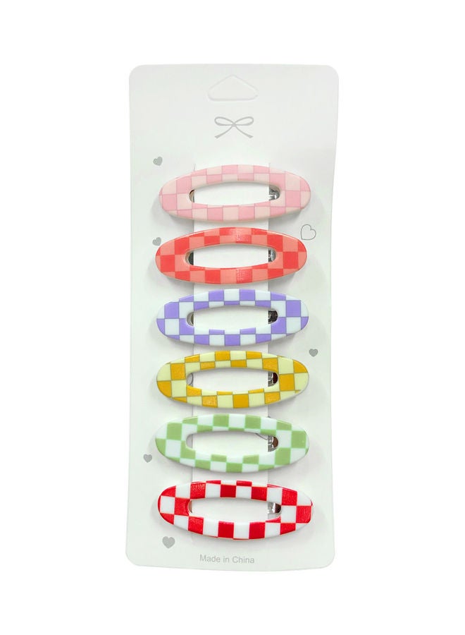 NIBEMINENT Small Snap Metal Hair Clips Set Of 6 Multicolour 6.3cm - Image 2