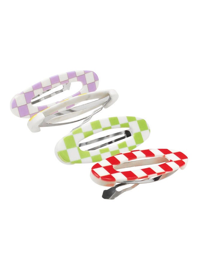 NIBEMINENT Small Snap Metal Hair Clips Set Of 6 Multicolour 6.3cm - Image 3