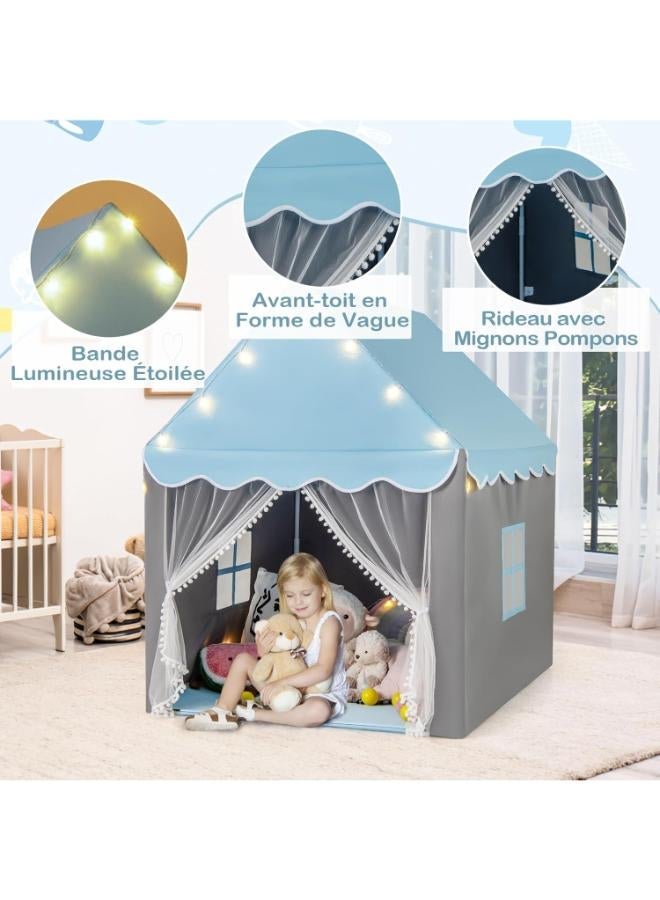 COSTWAY Children's Play Tent with Washable Mat & Star Lights - Image 4